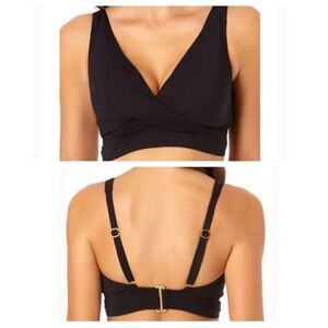 Liz Claiborne Black Twisted Front Bra Bikini Top Size XL